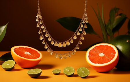 Fresh Orange Wedge Showcase.の素材