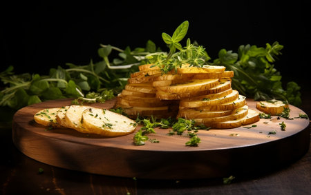 Potato Slice Delight with Fresh Herbsの素材