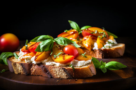 Toasted Bruschetta Sandwiches with Creamの素材