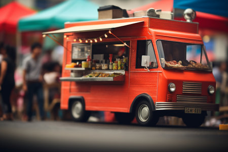 Food Truck Cuisine in the Urban Celebrationの素材