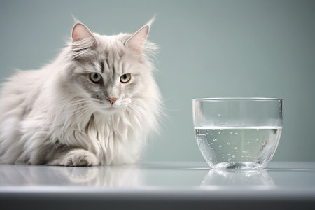 Funny Norwegian Forest Cat: A Refreshing Drinkの素材