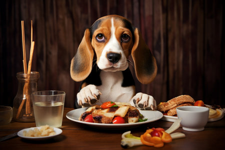 Watching a Cute Puppy Eat at Homeの素材