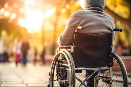 Closeup of a Disabled Individual in a Wheelchairの素材
