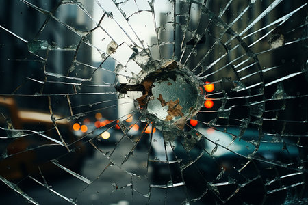 Exploring the Close-Up of a Broken Windowの素材