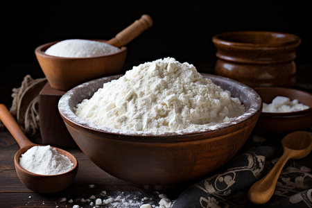 Masa Harina Flour in a Rustic Bowl for Traditional Cookingの素材