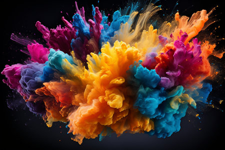 Exploring the Dynamic Burst of Vibrant Powder Colorの素材