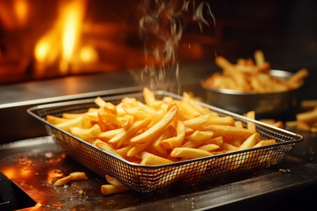 Cooking French Fries in the Kitchenの素材