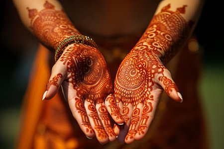 Henna Tattoos in Indian Traditionの素材