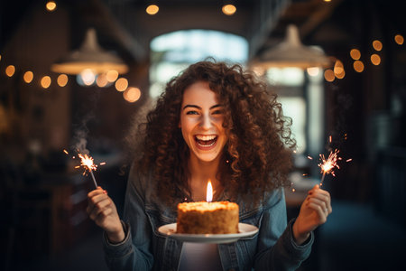 A Woman's Festive Birthday Celebrationの素材