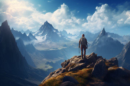 Hiking Through Epic Mountain Landscapesの素材