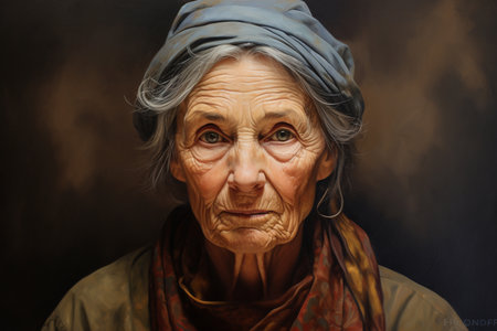 Serene Portrait of a Senior Womanの素材