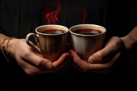 Hands Wrapped Around Coffee Mugsの素材