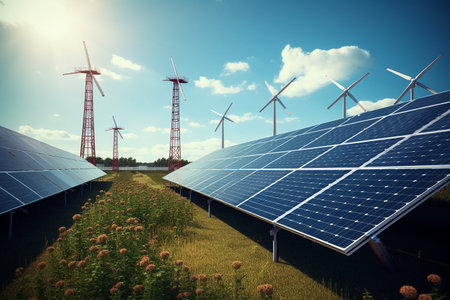 Solar Panels and Wind Power Equipmentの素材