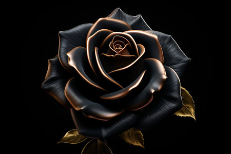 Black Rose on Transparent Background. AIの素材