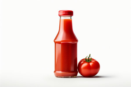 Tomato Catsup in Bottle Isolated on Transparent Background. AIの素材