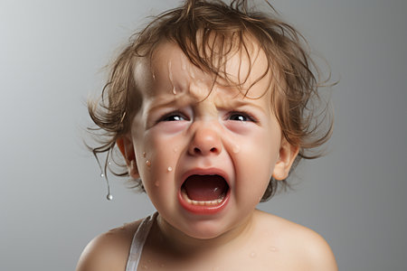 Crying Baby on Transparent Background. AIの素材