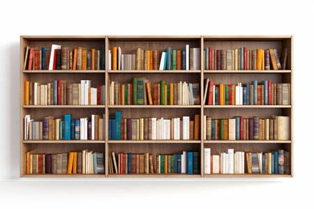 Bookshelf with a Transparent Background. AIの素材
