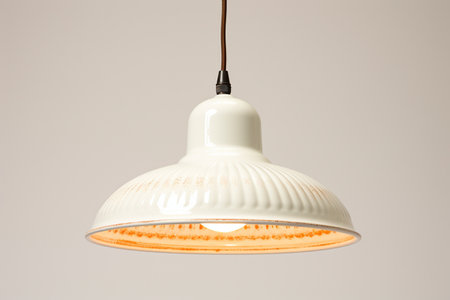 Enamel Pendant Lamp with Transparent Background. AIの素材