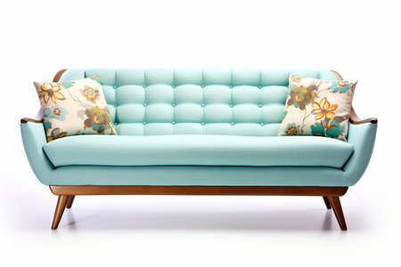 Retro Sofa with Transparent Background. AIの素材