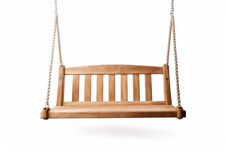 Wooden Swing with Transparent Background. AIの素材