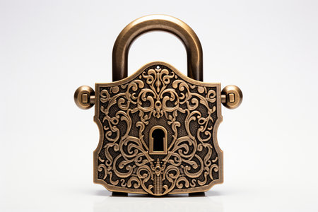 Antique Lock with Transparent Background. AIの素材