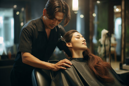 A Relaxing Hair Treatment by an Expert Hairdresserの素材