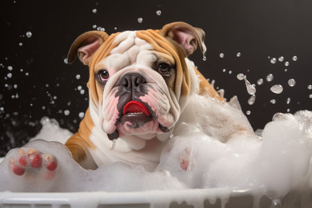 Bulldog's Relaxing Bath with Bubblesの素材
