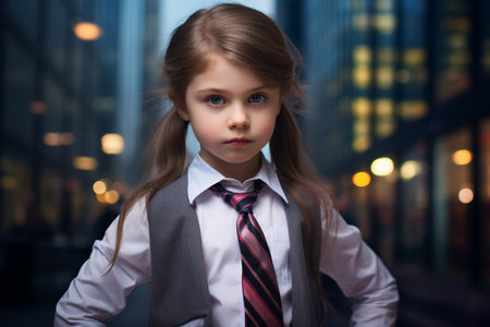 The Confident Corporate Look of a Young Girlの素材