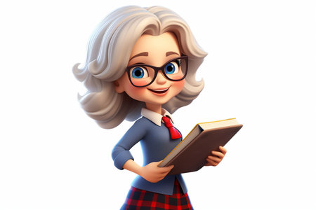 3D Cute Cartoon Female Teacher Characterの素材