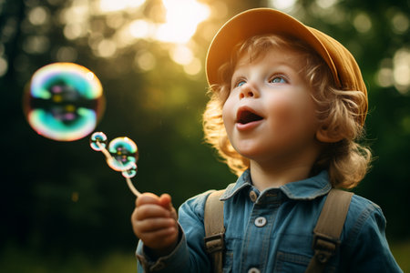 Happy Toddler Boy Having Fun with Blocksの素材
