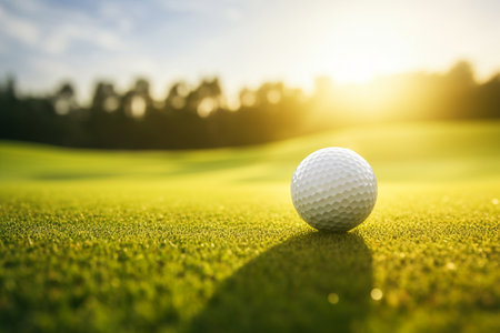 Golf Course with Ball on Teeの素材