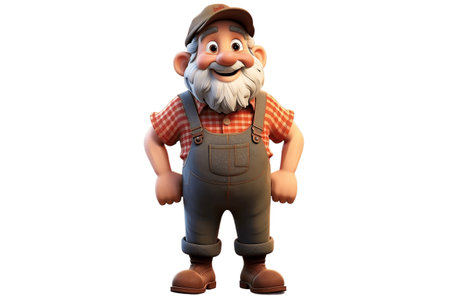 Generous Philanthropist 3D Cartoon Character on Transparent Background. AIの素材