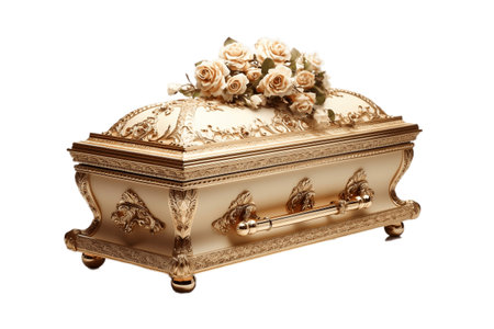 Casket Isolated on White Backgroundの素材