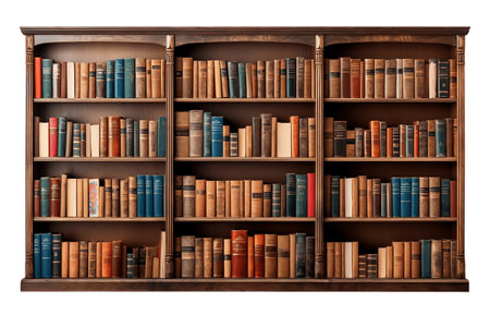 Library of Dreams: White Background Bookshelfの素材