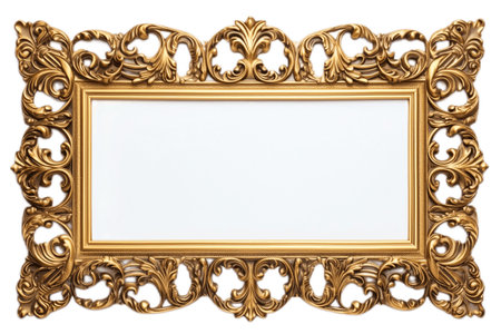 Golden Elegance: An Elegant Frame on Whiteの素材