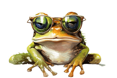 Funny Sunglasses-Wearing Amphibianの素材