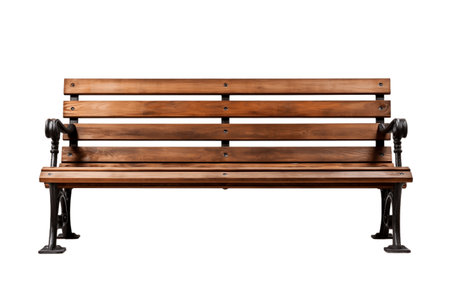 Park Bench on White Backgroundの素材