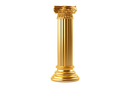 Gold Roman Column on White Backgroundの素材