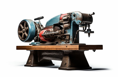 Bench Grinder on White Background Generative By Ai.の素材