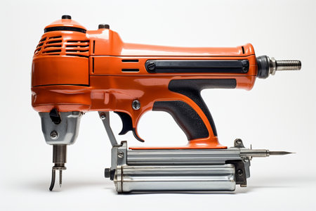 Electric Nail Gun on White Background Generative By Ai.の素材