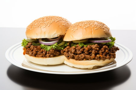 2 Keema Pav Burger In White Background.の素材