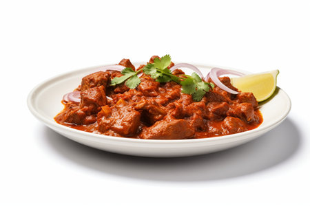 Delicious Rogan Josh White Background.の素材