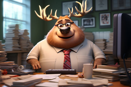 Playful 3D Businessman Cartoon Generative By Ai.の素材