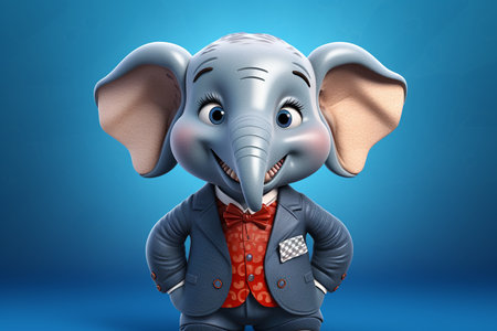 Cartoon Elephant's Corporate World Generative By Ai.の素材