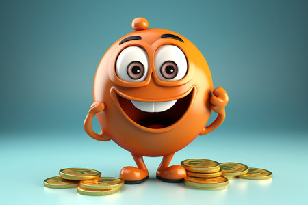 Adorable 3D Cartoon Money Character Generative By Ai.の素材