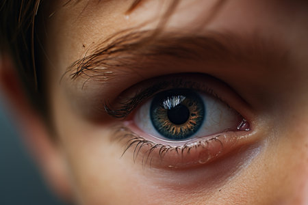 The Tears of Innocence: Closeup of a Crying Young Boy Generative By Aiの素材