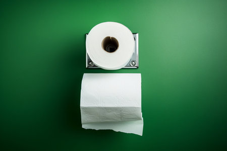 Close-Up of a Toilet Roll Holder in the Bathroom generative by Ai.の素材