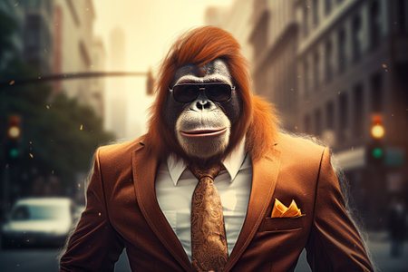 Dressed to Swing: A Creative Character in an Unconventional Suit generative by Ai.の素材