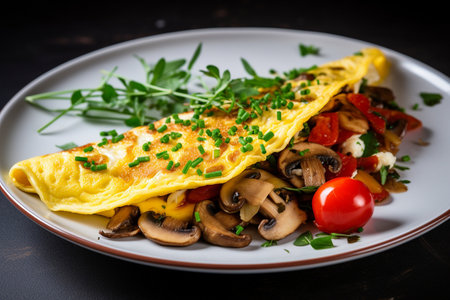 Vegetable and Mushroom Omelet generative by Ai.の素材