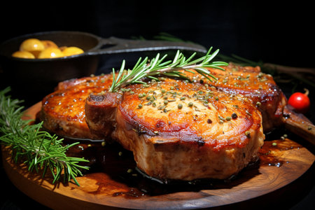 Succulent Roast Pork Chops generative by Ai.の素材